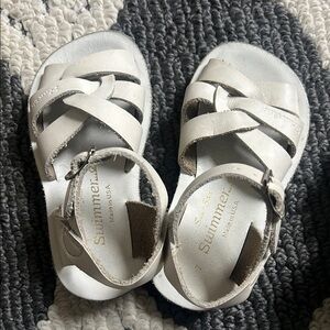 White Toddler Salt Water Sandals by Hoy
